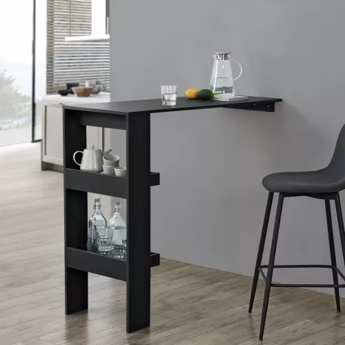 In And OutdoorMatch In And OutdoorMatch Bar Table Troy - For Wall Mounting - 120x45x106 cm - Black - Space Saving Design (68549)