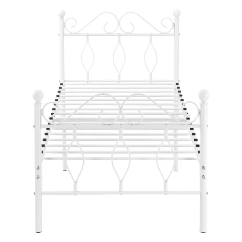 In And OutdoorMatch In And OutdoorMatch Metal Bed Yvonne - Steel - With Bed Base - 90x200 cm - White - Quick Assembly (68624)