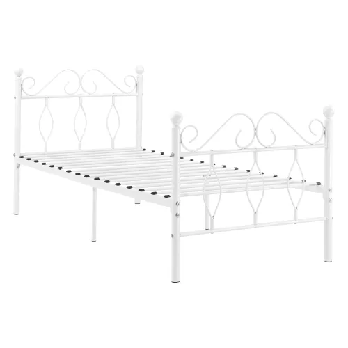 In And OutdoorMatch In And OutdoorMatch Metal Bed Yvonne - Steel - With Bed Base - 90x200 cm - White - Quick Assembly (68624)