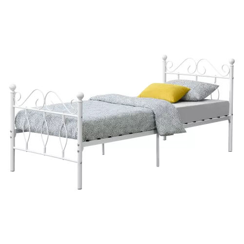 In And OutdoorMatch In And OutdoorMatch Metal Bed Yvonne - Steel - With Bed Base - 90x200 cm - White - Quick Assembly (68624)