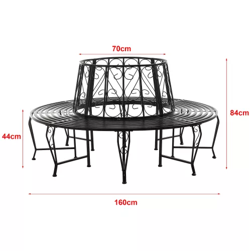 In And OutdoorMatch In And OutdoorMatch Metal Tree Bench Penelope - Ø160x84 cm - Round - Black - Steel - Weather Resistant (68659)