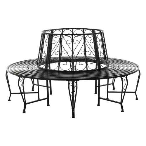 In And OutdoorMatch In And OutdoorMatch Metal Tree Bench Penelope - Ø160x84 cm - Round - Black - Steel - Weather Resistant (68659)