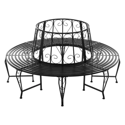 In And OutdoorMatch In And OutdoorMatch Metal Tree Bench Penelope - Ø160x84 cm - Round - Black - Steel - Weather Resistant (68659)