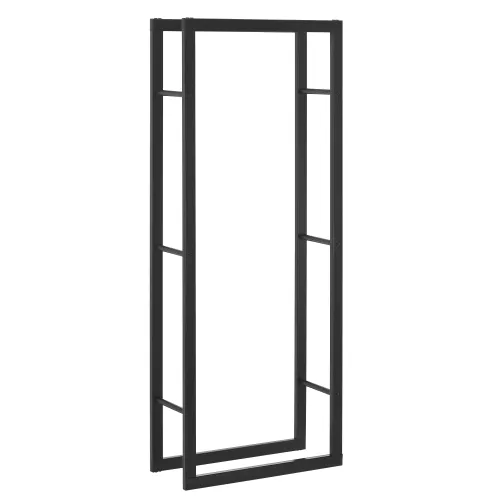In And OutdoorMatch In And OutdoorMatch Steel Firewood Rack Cristal - Wood Storage - 50x150x25 cm - Black (68702)