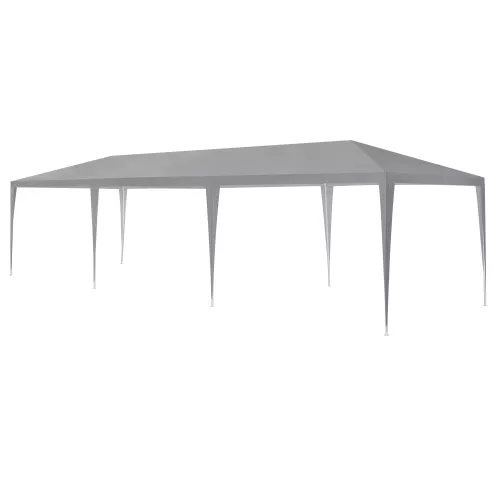 In And OutdoorMatch In And OutdoorMatch Pavilion Party Tent Lazio - Waterproof - 8 side walls - 9x3x2,55m - Grey - Polyethylene and Steel - UV Resistant and Waterproof (68719)