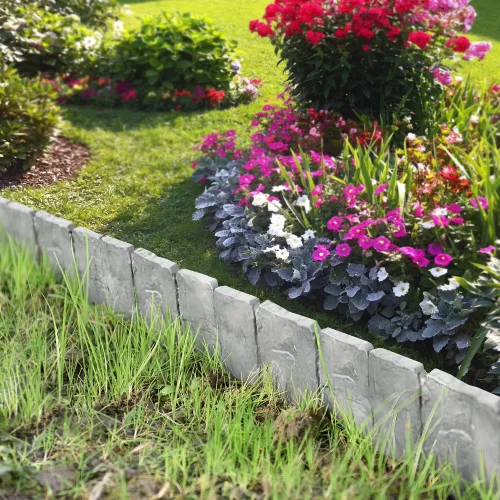 In And OutdoorMatch In And OutdoorMatch Palissade Terida - Border Edge - Plastic - 10 pieces - Stone look - Dark Gray - 250cm (68873)