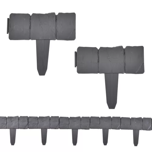 In And OutdoorMatch In And OutdoorMatch Palissade Terida - Border Edge - Plastic - 10 pieces - Stone look - Dark Gray - 250cm (68873)