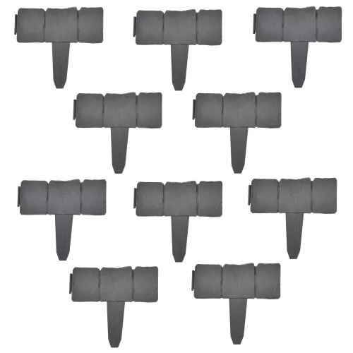In And OutdoorMatch In And OutdoorMatch Palissade Terida - Border Edge - Plastic - 10 pieces - Stone look - Dark Gray - 250cm (68873)