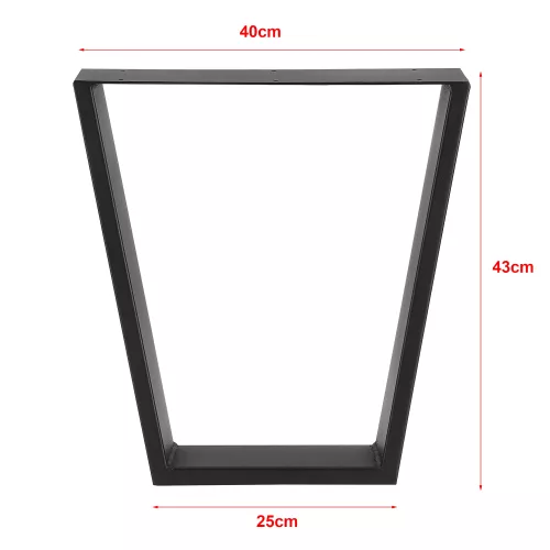In And OutdoorMatch In And OutdoorMatch Trapezoidal Leg Manuela - Table Leg - 25-40x43 cm - Set of 2 - Black Matt - Steel (69268)