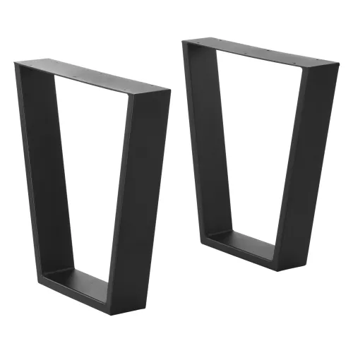 In And OutdoorMatch In And OutdoorMatch Trapezoidal Leg Manuela - Table Leg - 25-40x43 cm - Set of 2 - Black Matt - Steel (69268)