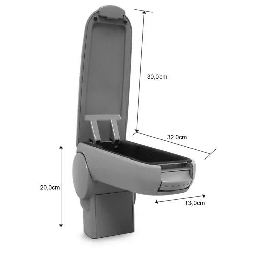 In And OutdoorMatch In And OutdoorMatch Armrest Nannie - For Golf IV, Bora-2004 and New Beetle-2004 - Fabric - Grey (69328)