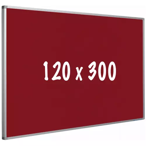 WhiteboardMatch Bulletin board cork PRO - Aluminum frame - Easy assemble - Drawing pins - Red - Pinboards - 120x300cm (50632)