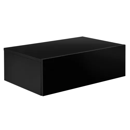 In And OutdoorMatch In And OutdoorMatch Wall Shelf Kasey - With Drawer - Floating - 46x30x15 cm - Black Glossy - Stylish Shelf (69488)