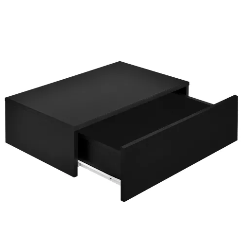 In And OutdoorMatch In And OutdoorMatch Wall Shelf Kasey - With Drawer - Floating - 46x30x15 cm - Black Glossy - Stylish Shelf (69488)