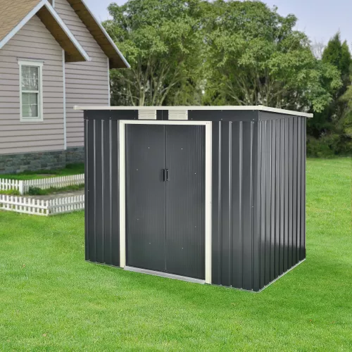 In And OutdoorMatch In And OutdoorMatch Garden House Brenda - Garden Shed - With Sliding Door - 213x130x173 cm - 4 m³ - Dark Gray - Weather Resistant (69733)