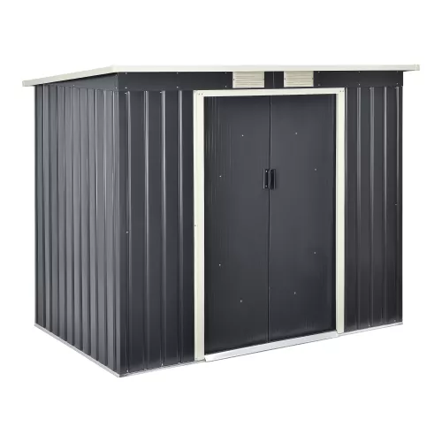 In And OutdoorMatch In And OutdoorMatch Garden House Brenda - Garden Shed - With Sliding Door - 213x130x173 cm - 4 m³ - Dark Gray - Weather Resistant (69733)