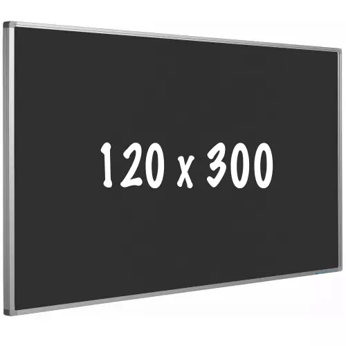 WhiteboardMatch Bulletin board cork PRO - Aluminum frame - Easy assemble - Drawing pins - Black - Pinboards - 120x300cm (50639)