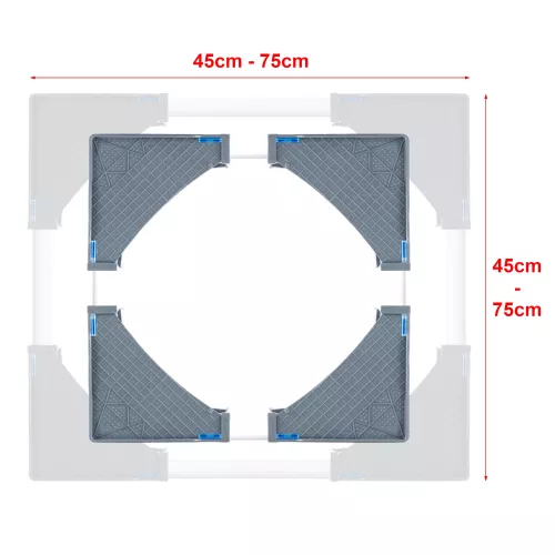 In And OutdoorMatch In And OutdoorMatch Washing Machine Riser Berti - Refrigerator Riser - Dryer Riser  - Up To 400 kg - Adjustable - Gray (70228)