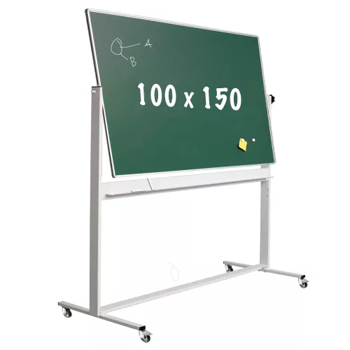 In And OutdoorMatch Krijtbord Deluxe Elsie - Magnetisch - Dubbelzijdig - Kantelbaar bord - Schoolbord - Eenvoudige montage - Emaille staal - Groen - 100x150cm ()