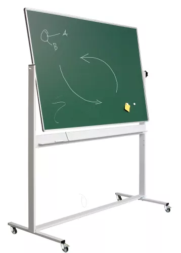 In And OutdoorMatch Krijtbord Deluxe Elsie - Magnetisch - Dubbelzijdig - Kantelbaar bord - Schoolbord - Eenvoudige montage - Emaille staal - Groen - 100x150cm ()