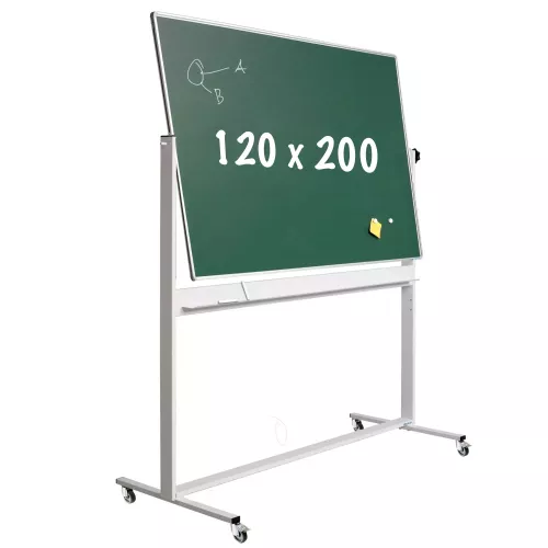 In And OutdoorMatch Krijtbord Deluxe Dalton - Magnetisch - Dubbelzijdig - Kantelbaar bord - Schoolbord - Eenvoudige montage - Emaille staal - Groen - 120x200cm ()