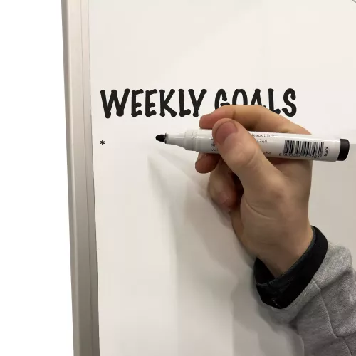 In And OutdoorMatch Whiteboard PRO Damon - 2 in 1 - Enamel steel - Weekly planner - Monthly planner - Yearly planner - Magnetic - White - 100x200cm (70358)