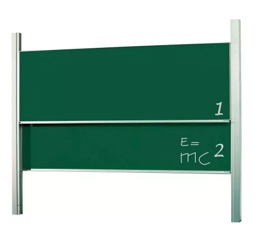 In And OutdoorMatch Krijtbord Deluxe Nettie - In hoogte verstelbaar - Dubbelzijdig bord - Schoolbord - Eenvoudige montage - Emaille staal - Groen - 120x250cm (70363)