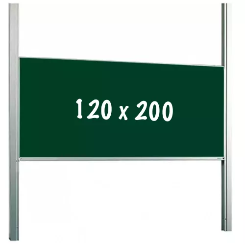 In And OutdoorMatch Chalkboard PRO Mullen - Height adjustable - Single-surface board - Schoolboard - Easy assembly - Enamel steel - Green - 120x200cm (70375)