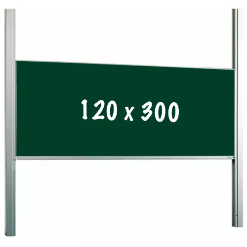 In And OutdoorMatch Chalkboard PRO Isaias - Height adjustable - Single-surface board - Schoolboard - Easy assembly - Enamel steel - Green - 120x300cm (70383)