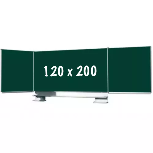 In And OutdoorMatch Chalkboard PRO Beltran - Sliding mechanism - Five-sided board - Schoolboard - Easy assembly - Enamel steel - Green - 120x200cm (70394)