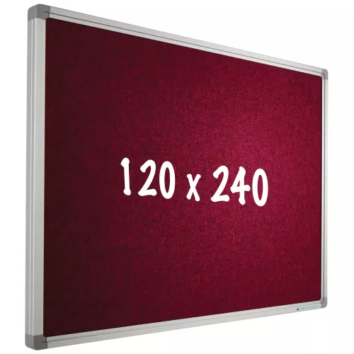 In And OutdoorMatch Bulletin board Camira fabric PRO Salvatore - Aluminum frame - Easy assemble - Drawing pins - Red- Pinboards - 120x240cm (70455)