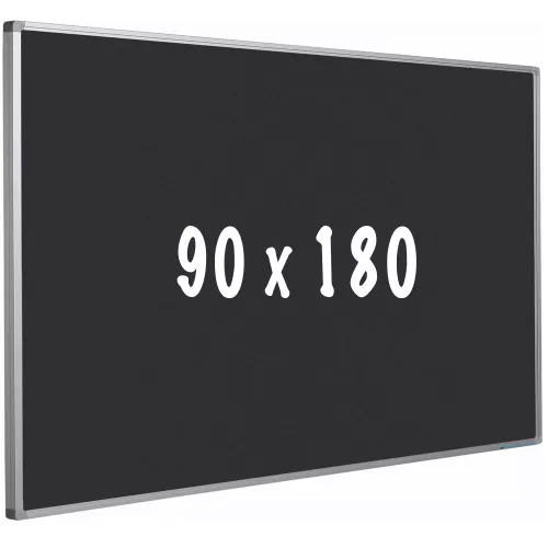 In And OutdoorMatch Bulletin board cork PRO Donovan - Aluminum frame - Easy assemble - Drawing pins - Black - Pinboards - 90x180cm (70492)