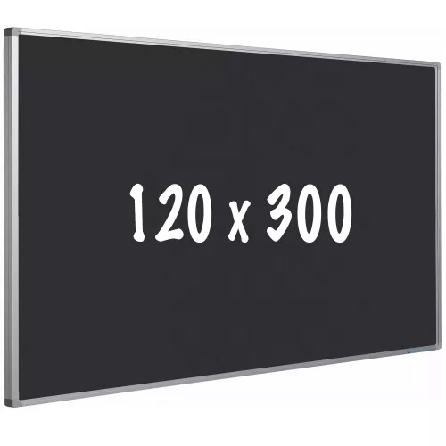 In And OutdoorMatch Bulletin board cork PRO Allison - Aluminum frame - Easy assemble - Drawing pins - Black - Pinboards - 120x300cm (70495)