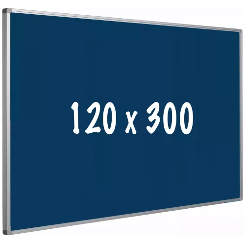 In And OutdoorMatch Bulletin board cork PRO Kennith - Aluminum frame - Easy assemble - Drawing pins - Blauw - Pinboards - 120x300cm (70502)