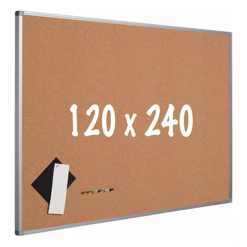 In And OutdoorMatch Bulletin board cork PRO Marina - Aluminum frame - Easy assemble - Drawing pins - Pinboards - 120x240cm (70515)