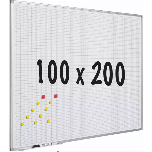 In And OutdoorMatch Whiteboard Deluxe Cordell - Diamonds - Enamel steel - Weekly planner - Monthly planner - Yearly planner - Magnetic - White - 100x200cm (70534)