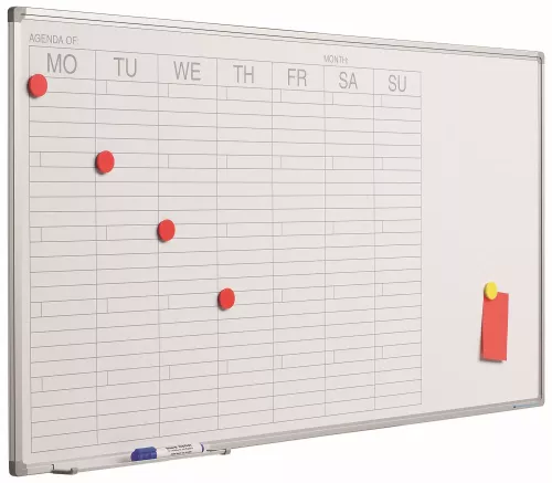 In And OutdoorMatch Whiteboard Deluxe Maude - Enamel steel - Weekly planner - Monthly planner - Yearly planner - Magnetic - White - English - 60x120cm (70535)