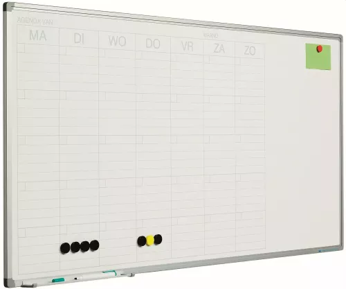 In And OutdoorMatch Whiteboard Deluxe Krause - Enamel steel - Weekly planner - Monthly planner - Yearly planner - Magnetic - White - Dutch - 60x120cm (70536)