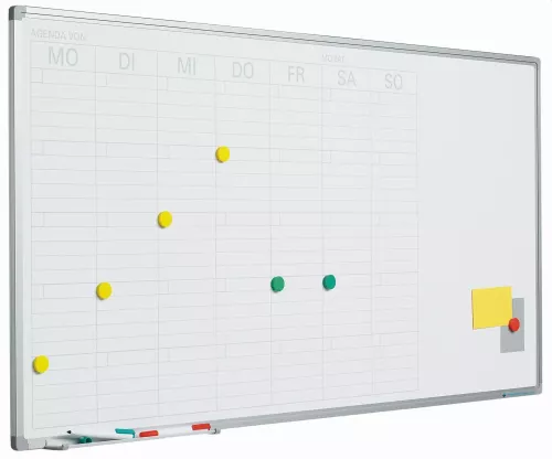 In And OutdoorMatch Whiteboard Deluxe Cecilia - Enamel steel - Weekly planner - Monthly planner - Yearly planner - Magnetic - White - German - 60x120cm (70537)