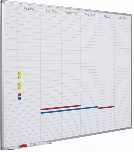 In And OutdoorMatch Whiteboard Deluxe Stephens - Enamel steel - Weekly planner - Monthly planner - Yearly planner - Magnetic - White - English - 60x90cm (70539)