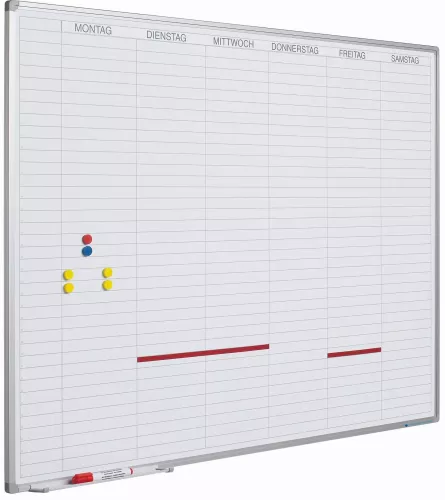 In And OutdoorMatch Whiteboard Deluxe Constance - German - Enamel steel - Weekly planner - Monthly planner - Yearly planner - Magnetic - White - 90x120cm (70541)