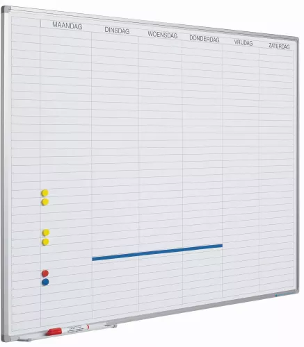 In And OutdoorMatch Whiteboard Deluxe Vincent - Enamel steel - Weekly planner - Monthly planner - Yearly planner - Magnetic - White - Dutch - 90x120cm (70543)