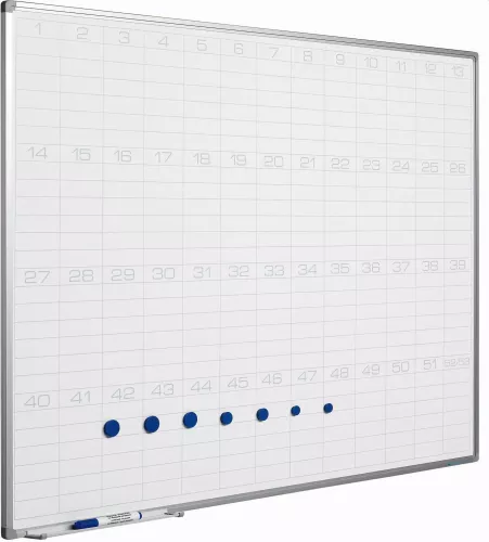 In And OutdoorMatch Whiteboard PRO Calderon - Enamel steel - Weekly planner - Monthly planner - Yearly planner - Magnetic - White - 60x90cm (70550)