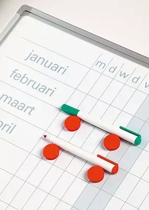 In And OutdoorMatch Whiteboard PRO Kayla - Enamel steel - Weekly planner - Monthly planner - Yearly planner - Magnetic - White - Dutch - 90x120cm (70552)