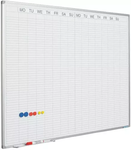 In And OutdoorMatch Whiteboard PRO Sylvester - Enamel steel - Weekly planner - Monthly planner - Yearly planner - Magnetic - White - English - 60x90cm (70554)