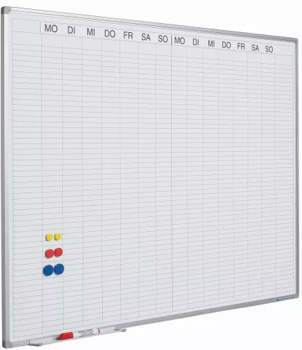 In And OutdoorMatch Whiteboard PRO Randolph - Enamel steel - Weekly planner - Monthly planner - Yearly planner - Magnetic - White - German - 90x120cm (70558)