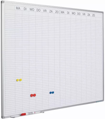 In And OutdoorMatch Whiteboard PRO Grimes - Enamel steel - Weekly planner - Monthly planner - Yearly planner - Magnetic - White - 90x120cm (70560)