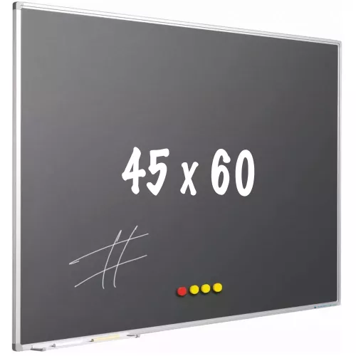 In And OutdoorMatch Chalkboard PRO Dean - Magnetic - Schoolboard - Easy assembly - Enamel steel - Grey - 45x60cm (70613)