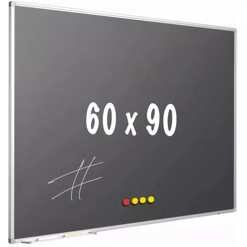 In And OutdoorMatch Krijtbord PRO Ahmed - Magnetisch - Schoolbord - Eenvoudige montage - Emaille staal - Grijs - 60x90cm (70614)