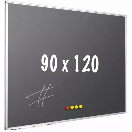 In And OutdoorMatch Chalkboard PRO Mata - Magnetic - Schoolboard - Easy assembly - Enamel steel - Grey - 90x120cm (70615)